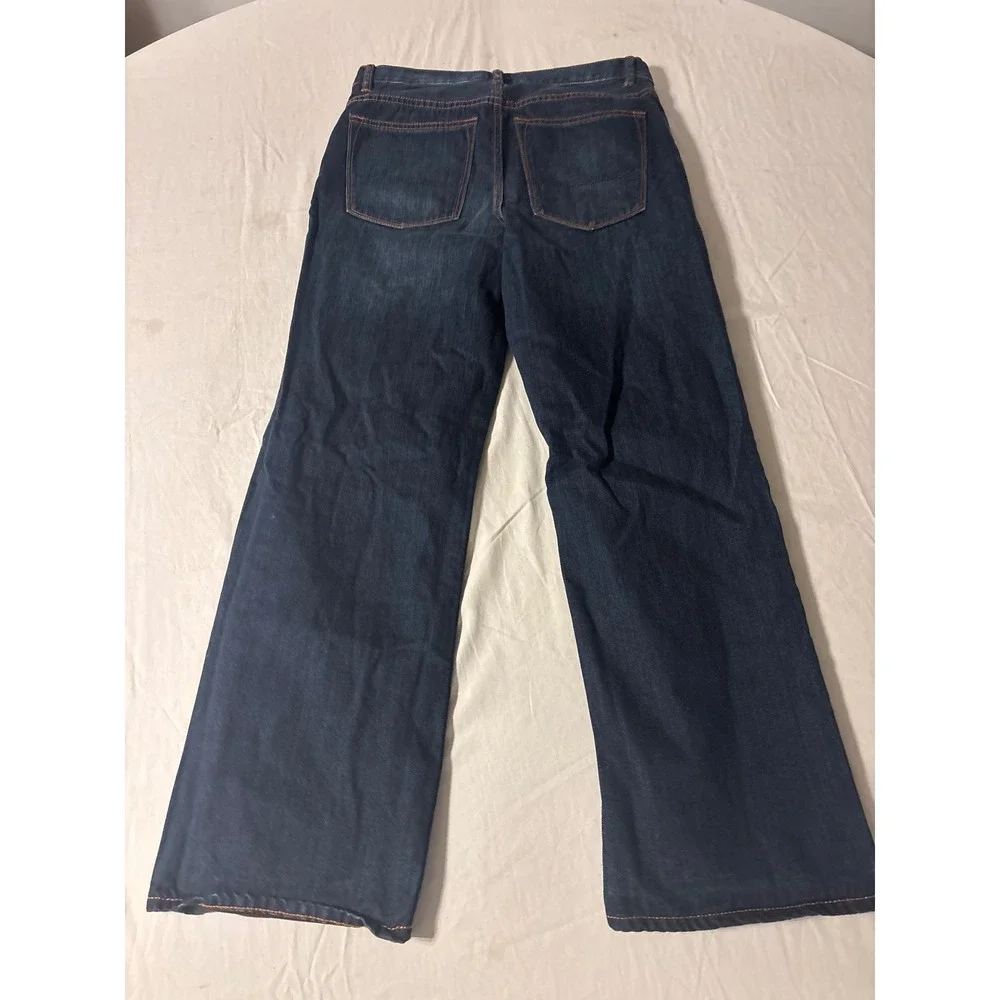 Gap 1969 Straight Leg Jeans Kids 16 Dark Wash Indigo‎  Whiskered Denim